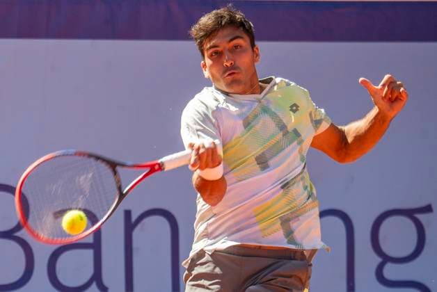 July 18, 2025, Gstaad, Bern, Switzerland: Gstaad Switzerland, 07 18 2025: ROMAN ANDREAS BURRUCHAGA of Argentina is in action during quarter-final of EFG Swiss Open Gstaad ATP, Tennis Herren 250 and took place at Roy Emerson Arena in Gstaad, which is located in the famous ski resort of Gstaad and which is located in the Bernese Oberland. Gstaad Switzerland - ZUMAd206 20250718_zip_d206_005 Copyright: xEricxDubostx