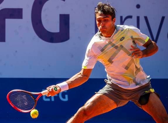 July 18, 2025, Gstaad, Bern, Switzerland: Gstaad Switzerland, 07 18 2025: ROMAN ANDREAS BURRUCHAGA of Argentina is in action during quarter-final of EFG Swiss Open Gstaad ATP, Tennis Herren 250 and took place at Roy Emerson Arena in Gstaad, which is located in the famous ski resort of Gstaad and which is located in the Bernese Oberland. Gstaad Switzerland - ZUMAd206 20250718_zip_d206_009 Copyright: xEricxDubostx