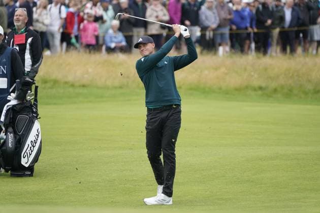 The 153rd Open Championship 2025 Ludvig berg Aberg In action on the 1st hole the 2nd day TheÊ153rd Open Championship, Royal Portrush Golf Club (Dunluce Links) in Portrush, County Antrim, Northern Ireland, from Thursday, 17 July to Sunday, 20 July 2025. Copyright: xMarkxNewcombex