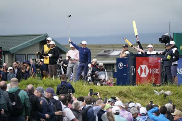 The 153rd Open Championship 2025 Justin Thomas Tommy Fleetwood Rory Mcilroy In action on the 2nd hole the 2nd day TheÊ153rd Open Championship, Royal Portrush Golf Club (Dunluce Links) in Portrush, County Antrim, Northern Ireland, from Thursday, 17 July to Sunday, 20 July 2025. Copyright: xMarkxNewcombex