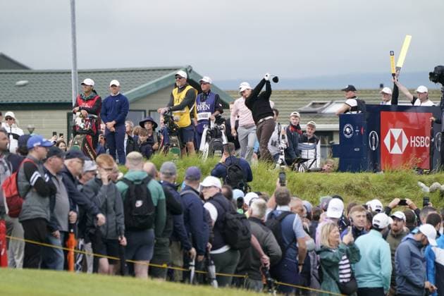The 153rd Open Championship 2025 Justin Thomas Tommy Fleetwood Rory Mcilroy In action on the 2nd hole the 2nd day TheÊ153rd Open Championship, Royal Portrush Golf Club (Dunluce Links) in Portrush, County Antrim, Northern Ireland, from Thursday, 17 July to Sunday, 20 July 2025. Copyright: xMarkxNewcombex