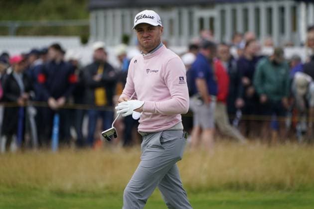 The 153rd Open Championship 2025 Justin Thomas In action on the 1st hole the 2nd day TheÊ153rd Open Championship, Royal Portrush Golf Club (Dunluce Links) in Portrush, County Antrim, Northern Ireland, from Thursday, 17 July to Sunday, 20 July 2025. Copyright: xMarkxNewcombex