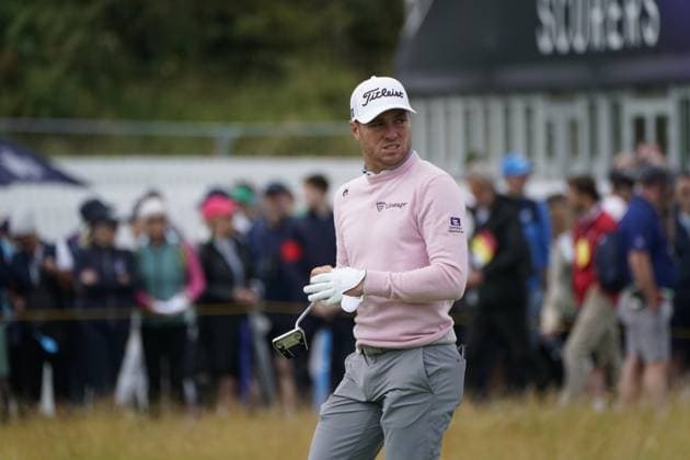 The 153rd Open Championship 2025 Justin Thomas In action on the 1st hole the 2nd day TheÊ153rd Open Championship, Royal Portrush Golf Club (Dunluce Links) in Portrush, County Antrim, Northern Ireland, from Thursday, 17 July to Sunday, 20 July 2025. Copyright: xMarkxNewcombex