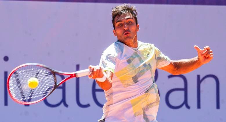 July 18, 2025, Gstaad, Bern, Switzerland: Gstaad Switzerland, 07 18 2025: ROMAN ANDREAS BURRUCHAGA of Argentina is in action during quarter-final of EFG Swiss Open Gstaad ATP, Tennis Herren 250 and took place at Roy Emerson Arena in Gstaad, which is located in the famous ski resort of Gstaad and which is located in the Bernese Oberland. Gstaad Switzerland - ZUMAd206 20250718_zip_d206_024 Copyright: xEricxDubostx