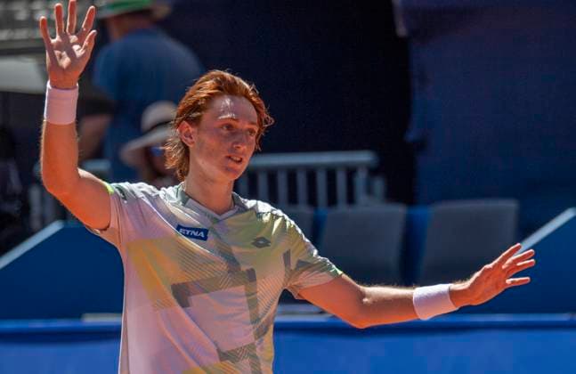 July 18, 2025, Gstaad, Bern, Switzerland: Gstaad Switzerland, 07 18 2025: IGNACIO BUSE of Peru celebrates his victory during quarter-final of EFG Swiss Open Gstaad ATP, Tennis Herren 250 and took place at Roy Emerson Arena in Gstaad, which is located in the famous ski resort of Gstaad and which is located in the Bernese Oberland. Gstaad Switzerland - ZUMAd206 20250718_zip_d206_035 Copyright: xEricxDubostx