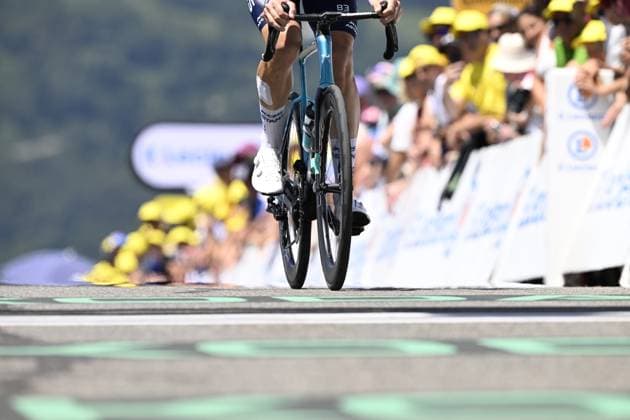 Illustration picture shows the finish line of stage 13 of the 2025 Tour de France cycling race, an 11km individual time trial from Loudenvielle to Peyragudes, on Friday 18 July 2025 in France. The 112th edition of the Tour de France starts on Saturday 5 July in Lille, France, and will finish in Paris, France on the 27th of July. JASPERxJACOBS  x129488371x