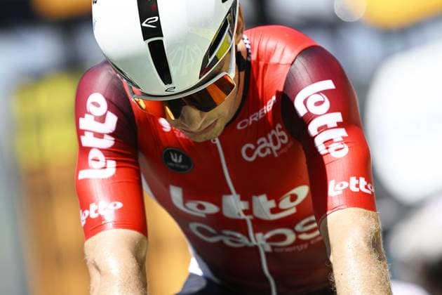 Belgian Sebastien Grignard of Lotto Cycling Team pictured at the finish of stage 13 of the 2025 Tour de France cycling race, an 11km individual time trial from Loudenvielle to Peyragudes, on Friday 18 July 2025 in France. The 112th edition of the Tour de France starts on Saturday 5 July in Lille, France, and will finish in Paris, France on the 27th of July. JASPERxJACOBS  x129488528x