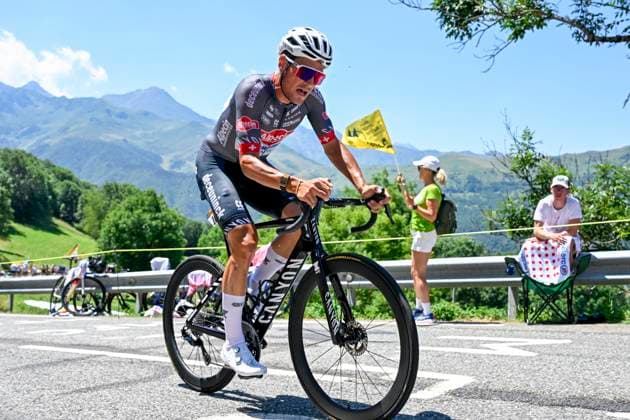 Tour de France 2025 Stage 13 PEYRAGUDES, FRANCE - JULY 18 : Dillier Silvan (SUI) of Alpecin - Deceuninck in action during stage 13 of the 112th edition of Tour de France an UCI World Tour 2.UWT Individual Time Trial stage for Men Elite of 11 km with start in Loudenvielle and finish in Peyragudes on July 18, 2025 in Peyragudes, France, 18 07 2025 ( Motordriver Kenny Verfaillie - Peyragudes France  Copyright: xJanxDexMeuleneirx