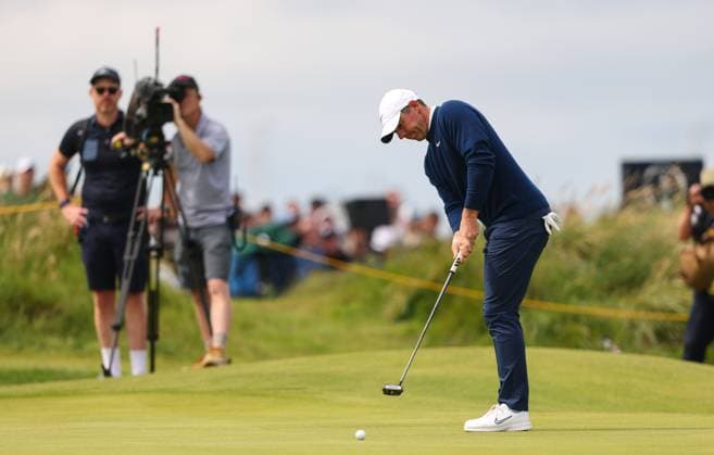 The 153rd Open Championship, Royal Portrush Golf Club, Co. Antrim 18 7 2025 Rory McIlroy on the 9th green Rory McIlroy on the 9th green 18 7 2025  Copyright: x INPHO BenxBradyx BB3_0529