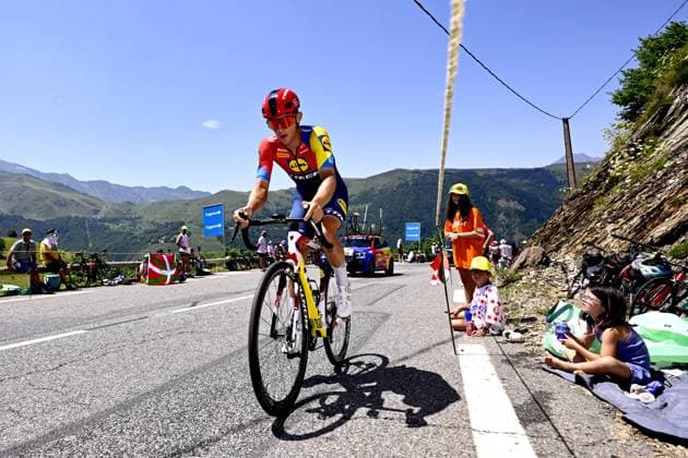 Belgian Thibau Nys of Lidl-Trek pictured in action during stage 13 of the 2025 Tour de France cycling race, an 11km individual time trial from Loudenvielle to Peyragudes, on Friday 18 July 2025 in France. The 112th edition of the Tour de France starts on Saturday 5 July in Lille, France, and will finish in Paris, France on the 27th of July. DIRKxWAEM  x129489361x