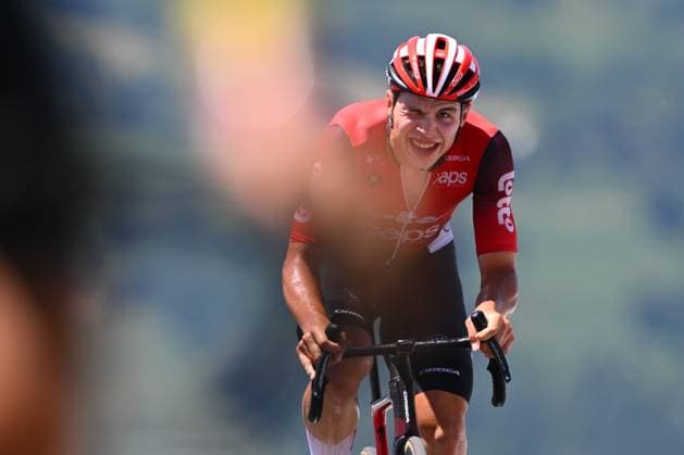 Tour de France 2025 Stage 13 PEYRAGUDES, FRANCE - JULY 18 : De Lie Arnaud (BEL) of Lotto Cycling Team at the finish line during stage 13 of the 112th edition of Tour de France an UCI World Tour 2.UWT Individual Time Trial stage for Men Elite of 11 km with start in Loudenvielle and finish in Peyragudes on July 18, 2025 in Peyragudes, France, 18 07 2025 ( Motordriver Kenny Verfaillie - Peyragudes France  Copyright: xVincentxKalutx