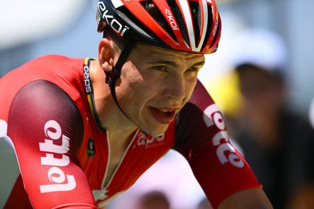 Tour de France 2025 Stage 13 PEYRAGUDES, FRANCE - JULY 18 : De Lie Arnaud (BEL) of Lotto Cycling Team at the finish line during stage 13 of the 112th edition of Tour de France an UCI World Tour 2.UWT Individual Time Trial stage for Men Elite of 11 km with start in Loudenvielle and finish in Peyragudes on July 18, 2025 in Peyragudes, France, 18 07 2025 ( Motordriver Kenny Verfaillie - Peyragudes France  Copyright: xVincentxKalutx