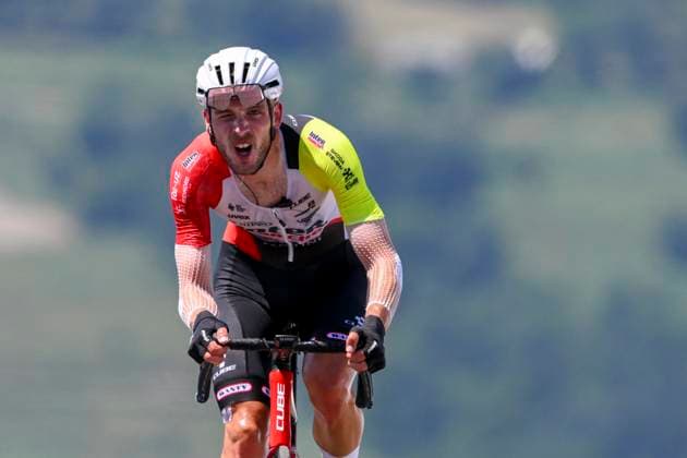 Tour de France 2025 Stage 13 PEYRAGUDES, FRANCE - JULY 18 : Rutsch Jonas (GER) of Intermarche - Wanty at the finish line during stage 13 of the 112th edition of Tour de France an UCI World Tour 2.UWT Individual Time Trial stage for Men Elite of 11 km with start in Loudenvielle and finish in Peyragudes on July 18, 2025 in Peyragudes, France, 18 07 2025 ( Motordriver Kenny Verfaillie - Peyragudes France  Copyright: xVincentxKalutx