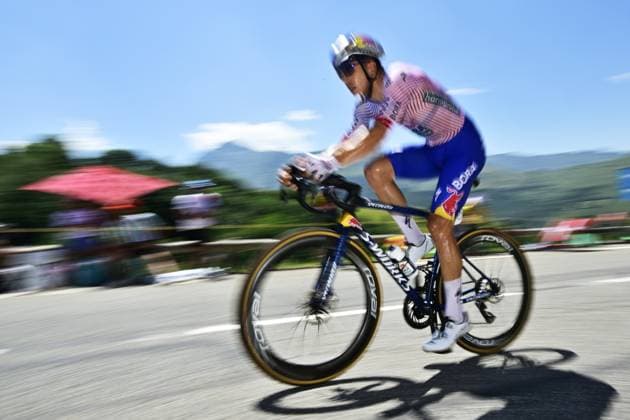 Dutch Danny Van Poppel of RedBull-BORA-hansgrohe pictured in action during stage 13 of the 2025 Tour de France cycling race, an 11km individual time trial from Loudenvielle to Peyragudes, on Friday 18 July 2025 in France. The 112th edition of the Tour de France starts on Saturday 5 July in Lille, France, and will finish in Paris, France on the 27th of July. DIRKxWAEM  x129489395x