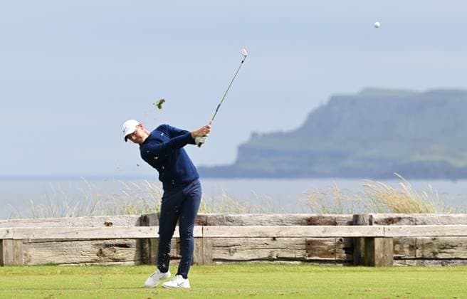 Rory McIlroy on the 6th Tee The Open Championship, Day Two, Golf, Royal Portrush Golf Club, Portrush, Northern Ireland, UK - 18 Jul 2025 EDITORIAL USE ONLY No use with unauthorised audio, video, data, fixture lists, club league logos or live services. Online in-match use limited to 120 images, no video emulation. No use in betting, games or single club league player publications.  Copyright: xGreigxCowie Shutterstockx 15402506ac