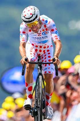 Tour de France 2025 Stage 13 PEYRAGUDES, FRANCE - JULY 18 : Martinez Lenny (FRA) of Bahrain - Victorious at the finish line during stage 13 of the 112th edition of Tour de France an UCI World Tour 2.UWT Individual Time Trial stage for Men Elite of 11 km with start in Loudenvielle and finish in Peyragudes on July 18, 2025 in Peyragudes, France, 18 07 2025 ( Motordriver Kenny Verfaillie - Peyragudes France  Copyright: xVincentxKalutx
