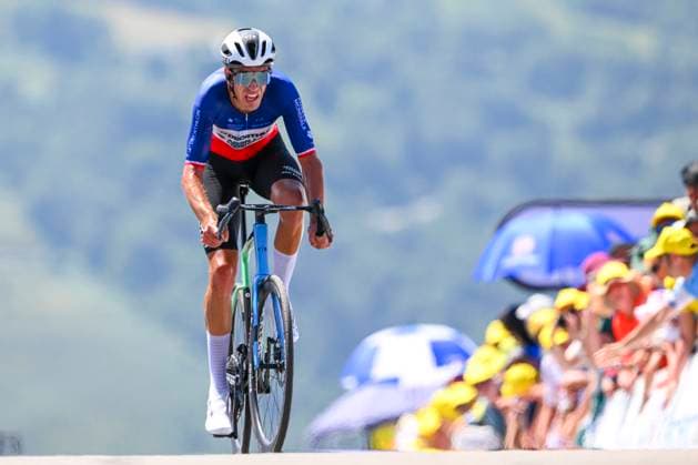 Tour de France 2025 Stage 13 PEYRAGUDES, FRANCE - JULY 18 : Armirail Bruno (FRA) of Decathlon AG2R La Mondiale Team at the finish line during stage 13 of the 112th edition of Tour de France an UCI World Tour 2.UWT Individual Time Trial stage for Men Elite of 11 km with start in Loudenvielle and finish in Peyragudes on July 18, 2025 in Peyragudes, France, 18 07 2025 ( Motordriver Kenny Verfaillie - Peyragudes France  Copyright: xVincentxKalutx