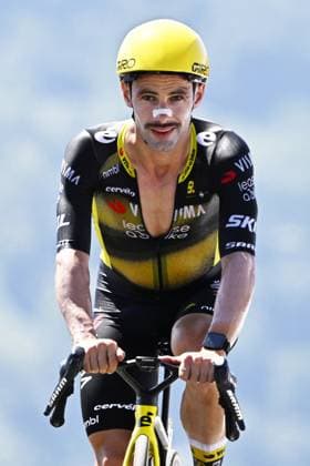 Belgian Victor Campenaerts of Team Visma Lease a Bike pictured at the finish of stage 13 of the 2025 Tour de France cycling race, an 11km individual time trial from Loudenvielle to Peyragudes, on Friday 18 July 2025 in France. The 112th edition of the Tour de France starts on Saturday 5 July in Lille, France, and will finish in Paris, France on the 27th of July. JASPERxJACOBS  x129495370x