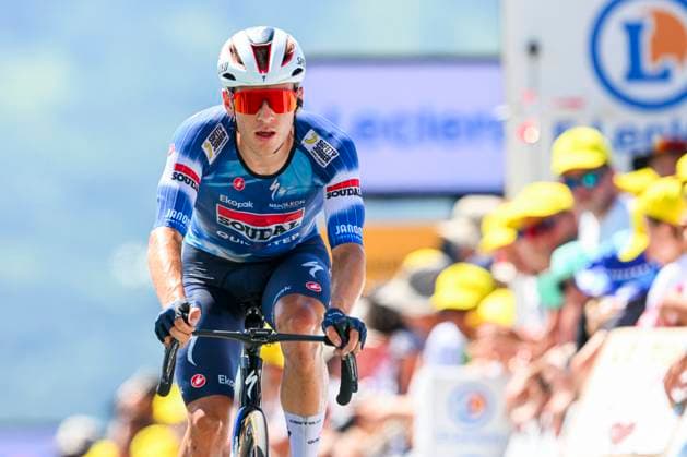 Tour de France 2025 Stage 13 PEYRAGUDES, FRANCE - JULY 18 : Van Wilder Ilan (BEL) of Soudal Quick-Step at the finish line during stage 13 of the 112th edition of Tour de France an UCI World Tour 2.UWT Individual Time Trial stage for Men Elite of 11 km with start in Loudenvielle and finish in Peyragudes on July 18, 2025 in Peyragudes, France, 18 07 2025 ( Motordriver Kenny Verfaillie - Peyragudes France  Copyright: xVincentxKalutx