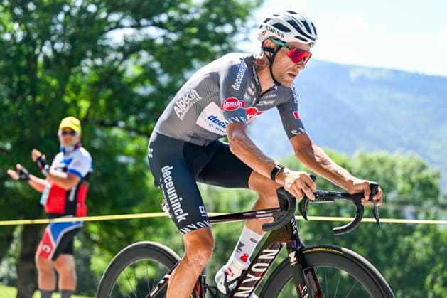 Tour de France 2025 Stage 13 PEYRAGUDES, FRANCE - JULY 18 : Meurisse Xandro (BEL) of Alpecin-Deceuninck in action during stage 13 of the 112th edition of Tour de France an UCI World Tour 2.UWT Individual Time Trial stage for Men Elite of 11 km with start in Loudenvielle and finish in Peyragudes on July 18, 2025 in Peyragudes, France, 18 07 2025 ( Motordriver Kenny Verfaillie - Peyragudes France  Copyright: xJanxDexMeuleneirx