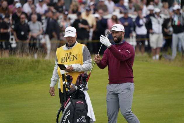 The 153rd Open Championship 2025 Jon Rahm In action on the 1st hole the 2nd day TheÊ153rd Open Championship, Royal Portrush Golf Club (Dunluce Links) in Portrush, County Antrim, Northern Ireland, from Thursday, 17 July to Sunday, 20 July 2025. Copyright: xMarkxNewcombex