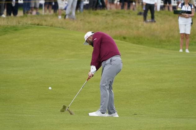 The 153rd Open Championship 2025 Jon Rahm In action on the 1st hole the 2nd day TheÊ153rd Open Championship, Royal Portrush Golf Club (Dunluce Links) in Portrush, County Antrim, Northern Ireland, from Thursday, 17 July to Sunday, 20 July 2025. Copyright: xMarkxNewcombex