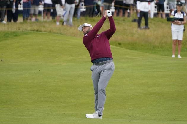 The 153rd Open Championship 2025 Jon Rahm In action on the 1st hole the 2nd day TheÊ153rd Open Championship, Royal Portrush Golf Club (Dunluce Links) in Portrush, County Antrim, Northern Ireland, from Thursday, 17 July to Sunday, 20 July 2025. Copyright: xMarkxNewcombex