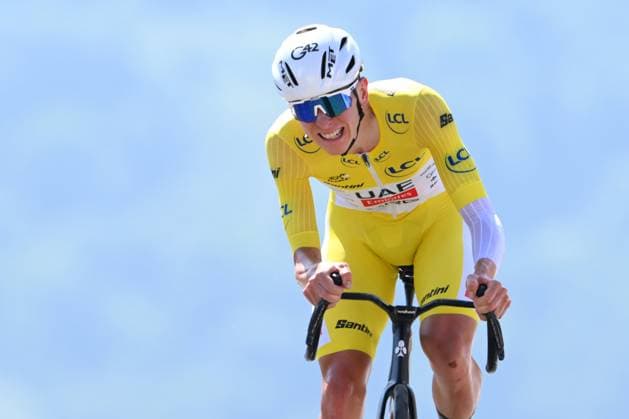 Tour de France 2025 Stage 13 PEYRAGUDES, FRANCE - JULY 18 : Pogacar Tadej (SLO) of UAE Team Emirates - XRG at the finish line during stage 13 of the 112th edition of Tour de France an UCI World Tour 2.UWT Individual Time Trial stage for Men Elite of 11 km with start in Loudenvielle and finish in Peyragudes on July 18, 2025 in Peyragudes, France, 18 07 2025 ( Motordriver Kenny Verfaillie - Peyragudes France  Copyright: xVincentxKalutx