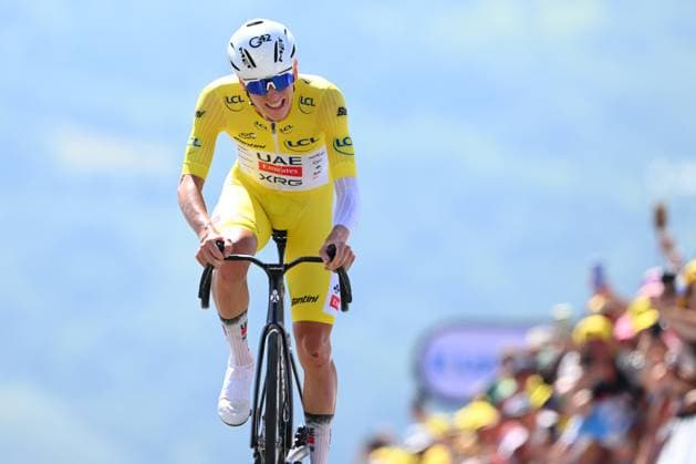 Tour de France 2025 Stage 13 PEYRAGUDES, FRANCE - JULY 18 : Pogacar Tadej (SLO) of UAE Team Emirates - XRG at the finish line during stage 13 of the 112th edition of Tour de France an UCI World Tour 2.UWT Individual Time Trial stage for Men Elite of 11 km with start in Loudenvielle and finish in Peyragudes on July 18, 2025 in Peyragudes, France, 18 07 2025 ( Motordriver Kenny Verfaillie - Peyragudes France  Copyright: xVincentxKalutx