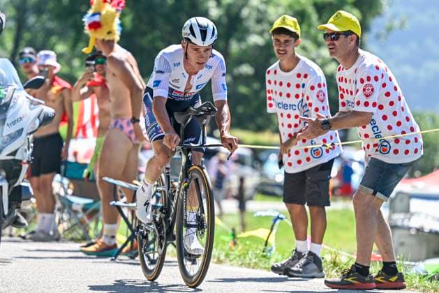Tour de France 2025 Stage 13 PEYRAGUDES, FRANCE - JULY 18 : Evenepoel Remco (BEL) of Soudal - Quick Step in action during stage 13 of the 112th edition of Tour de France an UCI World Tour 2.UWT Individual Time Trial stage for Men Elite of 11 km with start in Loudenvielle and finish in Peyragudes on July 18, 2025 in Peyragudes, France, 18 07 2025 ( Motordriver Kenny Verfaillie - Peyragudes France  Copyright: xJanxDexMeuleneirx