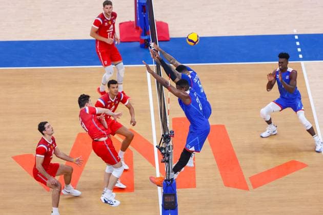 GDANSK 18.07.2025 SIATKOWKA MEZCZYZN LIGA NARODOW 2025 - GRUPA 7 - MECZ: KUBA - FRANCJA --- MENS VOLLEYBALL NATIONS LEAGUE 2025 - POOL 7 WEEK 3 - MATCH IN GDANSK: CUBA - FRANCE TREVOR CLEVENOT YACINE LOUATI THEO FAURE BARTHELEMY CHINEYEZE MARLON YANT HERRERA JAVIER OCTAVIO CONCEPCION ROJAS JOSE ISTAEL MASSO ALVAREZ FOT. ANNA KLEPACZKO FOTOPYK NEWSPIX.PL --- newspix.pl POLAND OUT! 