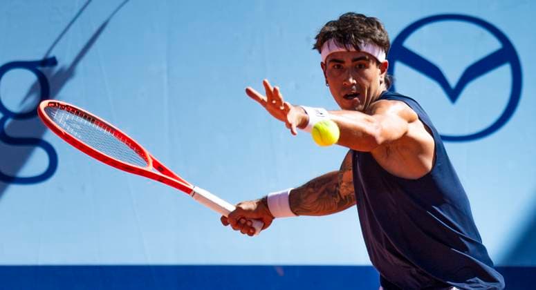 July 18, 2025, Gstaad, Bern, Switzerland: Gstaad Switzerland, 07 18 2025: FRANCISCO COMESANA of Argentina is in action during quarter-final of EFG Swiss Open Gstaad ATP, Tennis Herren 250, Tennis Herren 250 and took place at Roy Emerson Arena in Gstaad, which is located in the famous ski resort of Gstaad and which is located in the Bernese Oberland. Gstaad Switzerland - ZUMAd206 20250718_zip_d206_042 Copyright: xEricxDubostx