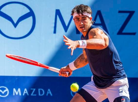 July 18, 2025, Gstaad, Bern, Switzerland: Gstaad Switzerland, 07 18 2025: FRANCISCO COMESANA of Argentina is in action during quarter-final of EFG Swiss Open Gstaad ATP, Tennis Herren 250, Tennis Herren 250 and took place at Roy Emerson Arena in Gstaad, which is located in the famous ski resort of Gstaad and which is located in the Bernese Oberland. Gstaad Switzerland - ZUMAd206 20250718_zip_d206_043 Copyright: xEricxDubostx