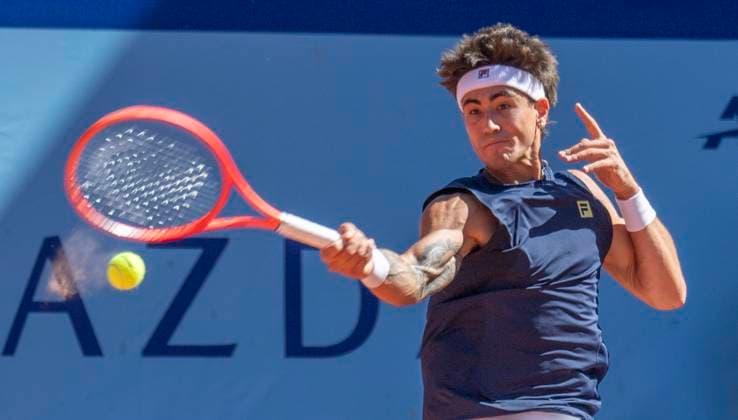 July 18, 2025, Gstaad, Bern, Switzerland: Gstaad Switzerland, 07 18 2025: FRANCISCO COMESANA of Argentina is in action during quarter-final of EFG Swiss Open Gstaad ATP, Tennis Herren 250, Tennis Herren 250 and took place at Roy Emerson Arena in Gstaad, which is located in the famous ski resort of Gstaad and which is located in the Bernese Oberland. Gstaad Switzerland - ZUMAd206 20250718_zip_d206_050 Copyright: xEricxDubostx