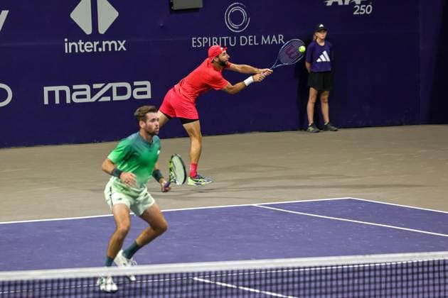 LOS CABOS TENNIS OPEN 2025 LOS CABOS TENNIS OPEN 2025 KRAJICEK GONZALEZ VS CASH TRACY 18072025 LOS CABOS, BAJA CALIFORNIA, MEXICO Action photo of Austin Krajicek of the USA and Santiago Gonzalez of Mexico during semifinal doubles game of Los Cabos Tennis Open 2025 held at the Grand Stand of the Cabo Sports Complex of Los Cabos, Baja California, Mexico Action photo of Austin Krajicek of the USA and Santiago Gonzalez of Mexico during semifinal doubles singles game of Los Cabos Tennis Open 2025 held at the Grand Stand of the Cabo Sports Complex of Los Cabos, Baja California, Mexico PHOTO BY IMAGENSHOP AGENCIA FOTOGRAFICA LOS CABOS BAJA CALIFORNIA MEXICOI Copyright: xIMAGENSHOPxAGENCIAxFOTOGRAFICAx