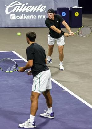 LOS CABOS TENNIS OPEN 2025 LOS CABOS TENNIS OPEN 2025 KRAJICEK GONZALEZ VS CASH TRACY 18072025 LOS CABOS, BAJA CALIFORNIA, MEXICO Action photo of Robert Cash and James Tracy of the USA during semifinal doubles game of Los Cabos Tennis Open 2025 held at the Grand Stand of the Cabo Sports Complex of Los Cabos, Baja California, Mexico Action photo of Robert Cash and James Tracy of the USA during semifinal doubles singles game of Los Cabos Tennis Open 2025 held at the Grand Stand of the Cabo Sports Complex of Los Cabos, Baja California, Mexico PHOTO BY IMAGENSHOP AGENCIA FOTOGRAFICA LOS CABOS BAJA CALIFORNIA MEXICOI Copyright: xIMAGENSHOPxAGENCIAxFOTOGRAFICAx