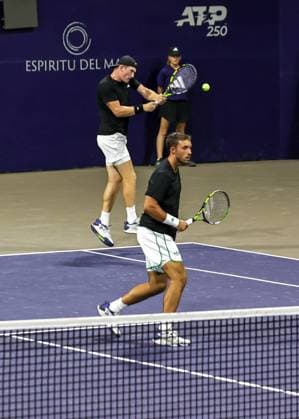 LOS CABOS TENNIS OPEN 2025 LOS CABOS TENNIS OPEN 2025 KRAJICEK GONZALEZ VS CASH TRACY 18072025 LOS CABOS, BAJA CALIFORNIA, MEXICO Action photo of Robert Cash and James Tracy of the USA during semifinal doubles game of Los Cabos Tennis Open 2025 held at the Grand Stand of the Cabo Sports Complex of Los Cabos, Baja California, Mexico Action photo of Robert Cash and James Tracy of the USA during semifinal doubles singles game of Los Cabos Tennis Open 2025 held at the Grand Stand of the Cabo Sports Complex of Los Cabos, Baja California, Mexico PHOTO BY IMAGENSHOP AGENCIA FOTOGRAFICA LOS CABOS BAJA CALIFORNIA MEXICOI Copyright: xIMAGENSHOPxAGENCIAxFOTOGRAFICAx