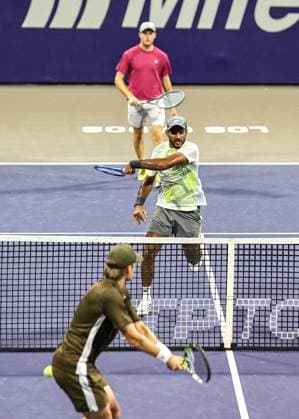 LOS CABOS TENNIS OPEN 2025 LOS CABOS TENNIS OPEN 2025 STALDER CHANDRASEKAR VS BAYLDON SCHOOKATE 18072025 LOS CABOS, BAJA CALIFORNIA, MEXICO Action photo of Reese Stalder of the USA and Anirudh Chandrasekar of India, during semifinal doubles game of Los Cabos Tennis Open 2025 held at the Grand Stand of the Cabo Sports Complex of Los Cabos, Baja California, Mexico Action photo of Reese Stalder of the USA and Anirudh Chandrasekar of India, during semifinal singles game of Los Cabos Tennis Open 2025 held at the Grand Stand of the Cabo Sports Complex of Los Cabos, Los Cabos, Baja California, Mexico PHOTO BY IMAGENSHOP AGENCIA FOTOGRAFICA LOS CABOS BAJA CALIFORNIA MEXICO Copyright: xIMAGENSHOPxAGENCIAxFOTOGRAFICAx
