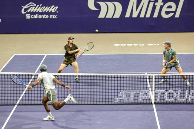 LOS CABOS TENNIS OPEN 2025 LOS CABOS TENNIS OPEN 2025 STALDER CHANDRASEKAR VS BAYLDON SCHOOKATE 18072025 LOS CABOS, BAJA CALIFORNIA, MEXICO Action photo of Blake Bayldon and Tristan Schoolkate of Australia, during semifinal doubles game of Los Cabos Tennis Open 2025 held at the Grand Stand of the Cabo Sports Complex of Los Cabos, Baja California, Mexico Action photo of Blake Bayldon and Tristan Schoolkate of Australia, during semifinal singles game of Los Cabos Tennis Open 2025 held at the Grand Stand of the Cabo Sports Complex of Los Cabos, Baja California, Mexico PHOTO BY IMAGENSHOP AGENCIA FOTOGRAFICA LOS CABOS BAJA CALIFORNIA MEXICO Copyright: xIMAGENSHOPxAGENCIAxFOTOGRAFICAx