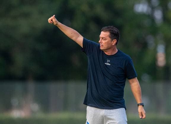 Soccer, Men, Season 2025 26, Test match, Hertha BSC U19 SG Union Klosterfelde, Coach Ante Covic Hertha , 18 07 2025, Copyright: xSebastianxRäppold MatthiasxKochx