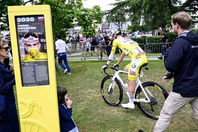 Slovenian Tadej Pogacar of UAE Team Emirates pictured at the start of stage 14 of the 2025 Tour de France cycling race, from Pau to Luchon-Superbagneres (183 km), on Saturday 19 July 2025 in France. The 112th edition of the Tour de France starts on Saturday 5 July in Lille, France, and will finish in Paris, France on the 27th of July. DIRKxWAEM  x129556290x