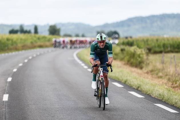 Italian Jonathan Milan of Lidl-Trek pictured in action during stage 14 of the 2025 Tour de France cycling race, from Pau to Luchon-Superbagneres (183 km), on Saturday 19 July 2025 in France. The 112th edition of the Tour de France starts on Saturday 5 July in Lille, France, and will finish in Paris, France on the 27th of July. POOLxLUCAxBETTINIxPHOTO  x129556873x