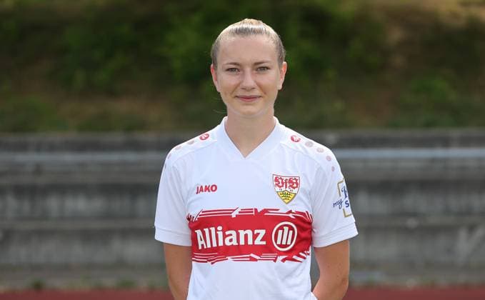 BAU Stuttgart Football 2 Bundesliga photo shoot Leonie Kopp VfB Stuttgart Women,portrait appointment 2025 2026