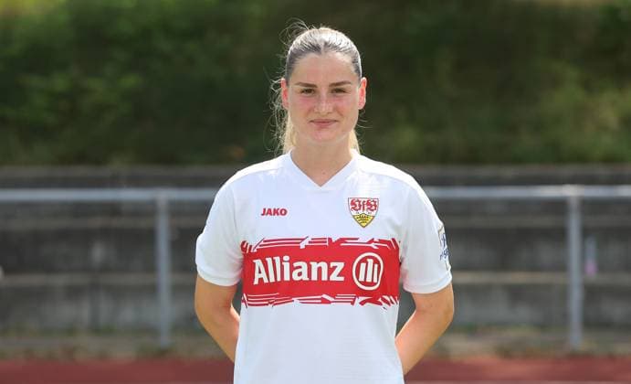 BAU Stuttgart Football 2 Bundesliga photo session Celine Philipp VfB Stuttgart Women, portrait appointment 2025 2026