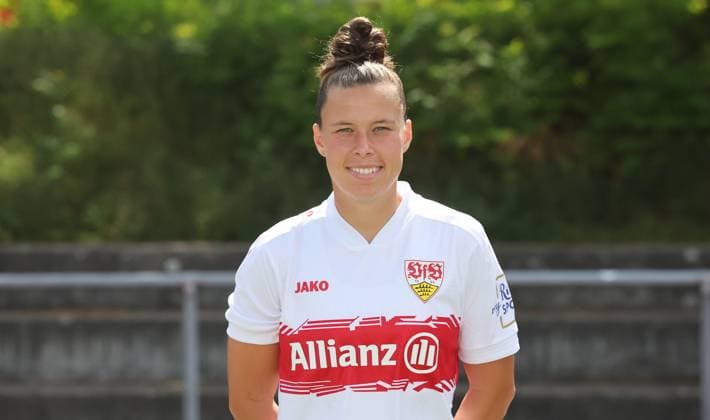 BAU Stuttgart soccer 2 Bundesliga photo session Nicole Billa VfB Stuttgart women,portrait appointment 2025 2026