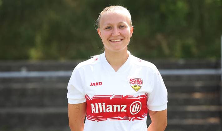 BAU Stuttgart Football 2 Bundesliga photo shoot Leonie Schetter VfB Stuttgart Women,portrait appointment 2025 2026