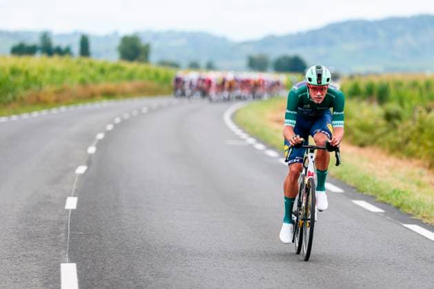 Tour de France 2025 Stage 14 LUCHON SUPERBAGNERES, FRANCE - JULY 19 : Milan Jonathan (BEL) of Lidl - Trek in action during stage 14 of the 112th edition of Tour de France an UCI World Tour 2.UWT cycling road race stage for Men Elite of 183 km with start in Pau and finish in Luchon Superbagneres on July 19, 2025 in Luchon Superbagneres, France, 19 07 2025 ( Motordriver Kenny Verfaillie - Luchon Superbagneres France  Copyright: xLucaxBettinix