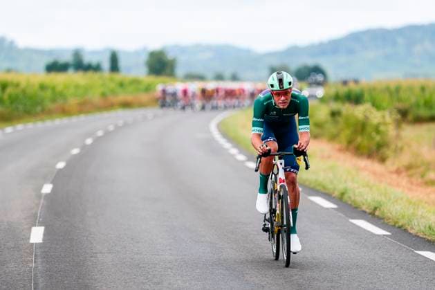 Tour de France 2025 Stage 14 LUCHON SUPERBAGNERES, FRANCE - JULY 19 : Milan Jonathan (BEL) of Lidl - Trek in action during stage 14 of the 112th edition of Tour de France an UCI World Tour 2.UWT cycling road race stage for Men Elite of 183 km with start in Pau and finish in Luchon Superbagneres on July 19, 2025 in Luchon Superbagneres, France, 19 07 2025 ( Motordriver Kenny Verfaillie - Luchon Superbagneres France  Copyright: xLucaxBettinix