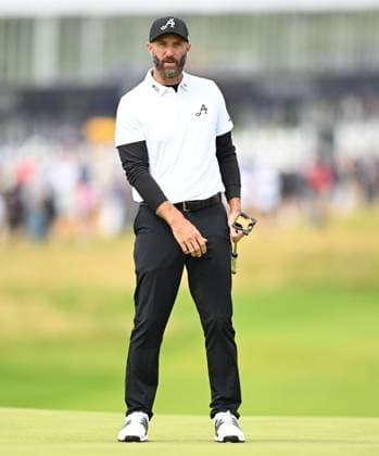 Dustin Johnson celebrates holing a putt on the 1st green for a birdie The Open Championship, Day Three, Golf, Royal Portrush Golf Club, Portrush, Northern Ireland, UK - 19 Jul 2025 EDITORIAL USE ONLY No use with unauthorised audio, video, data, fixture lists, club league logos or live services. Online in-match use limited to 120 images, no video emulation. No use in betting, games or single club league player publications. Copyright: xGreigxCowie Shutterstockx 15403239l