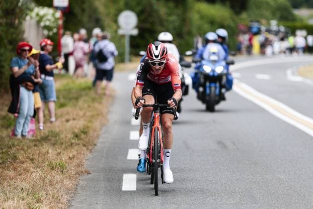 British Geraint Thomas of Ineos Grenadiers pictured in action during stage 14 of the 2025 Tour de France cycling race, from Pau to Luchon-Superbagneres (183 km), on Saturday 19 July 2025 in France. The 112th edition of the Tour de France starts on Saturday 5 July in Lille, France, and will finish in Paris, France on the 27th of July. POOLxLUCAxBETTINI  x129558692x